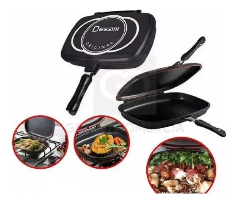 Sarten Doble Parrilla Antiadherente 32 C - Electroshopy