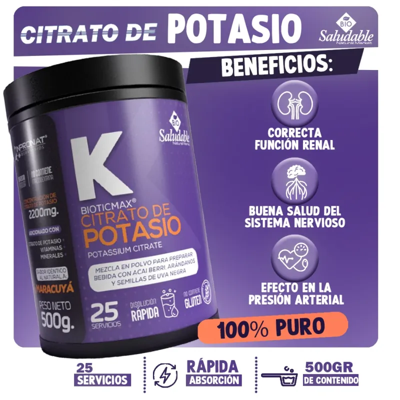 Citrato De Potasio 2200mg - Electroshopy