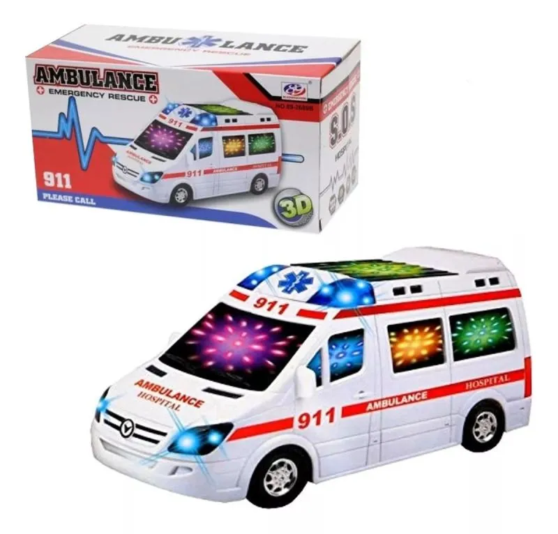 Ambulancia Luces Sonido Movimiento Jugue - Electroshopy