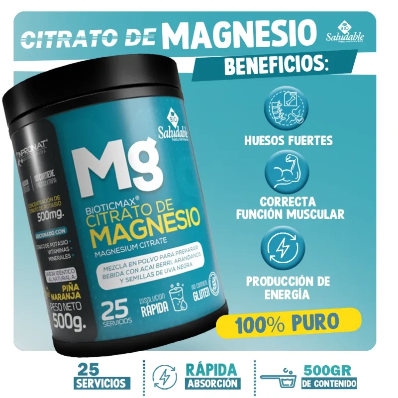 Citrato De Magnesio 500mg - Electroshopy