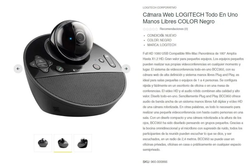 Camaras Web Logitech Todo En Uno - Electroshopy