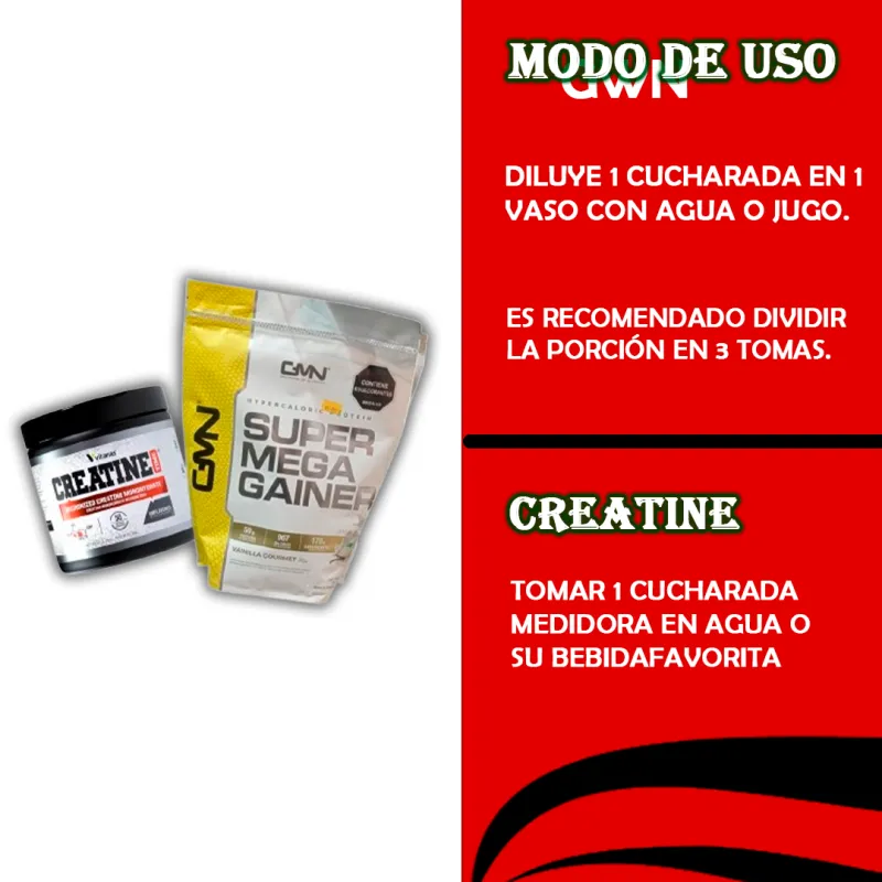 Combo Super Mega Gainer Creatina Vitan - Electroshopy - Vista 3