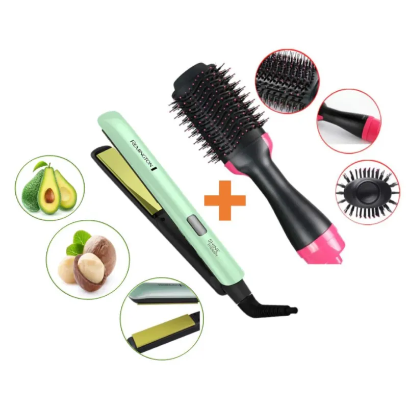 Comboplancha Aguacate Y Cepillo Rizador - Electroshopy