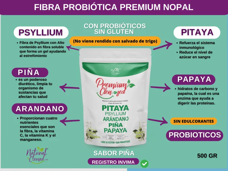 Fibra Probiotica Premium Clensed Pitaya - Electroshopy
