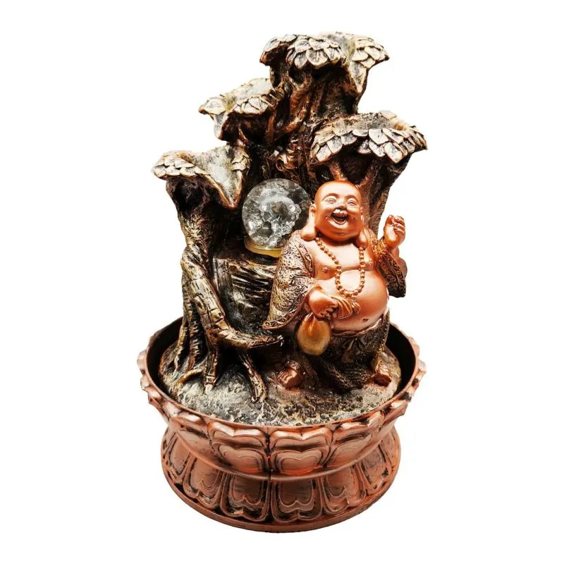 Fuente De Agua Buda Sonriente Arbol 0350 - Electroshopy