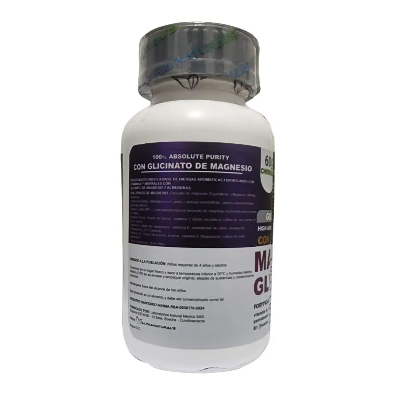 Glicinato De Magnesio Masticable X 60 - Electroshopy - Vista 3