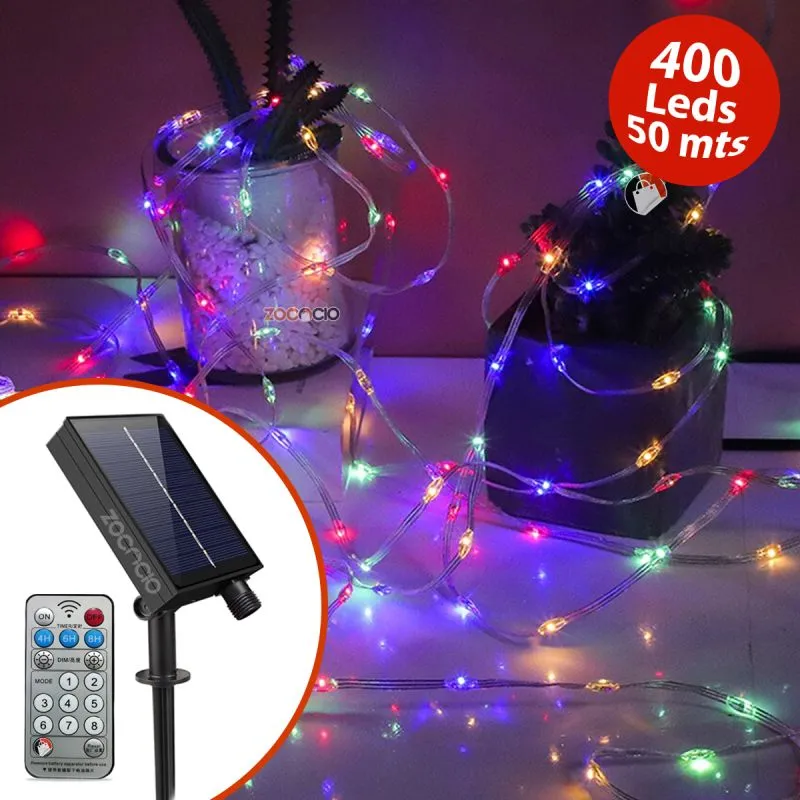 Guirnalda Con Control Panel Solar 50mt - Electroshopy - Vista 2