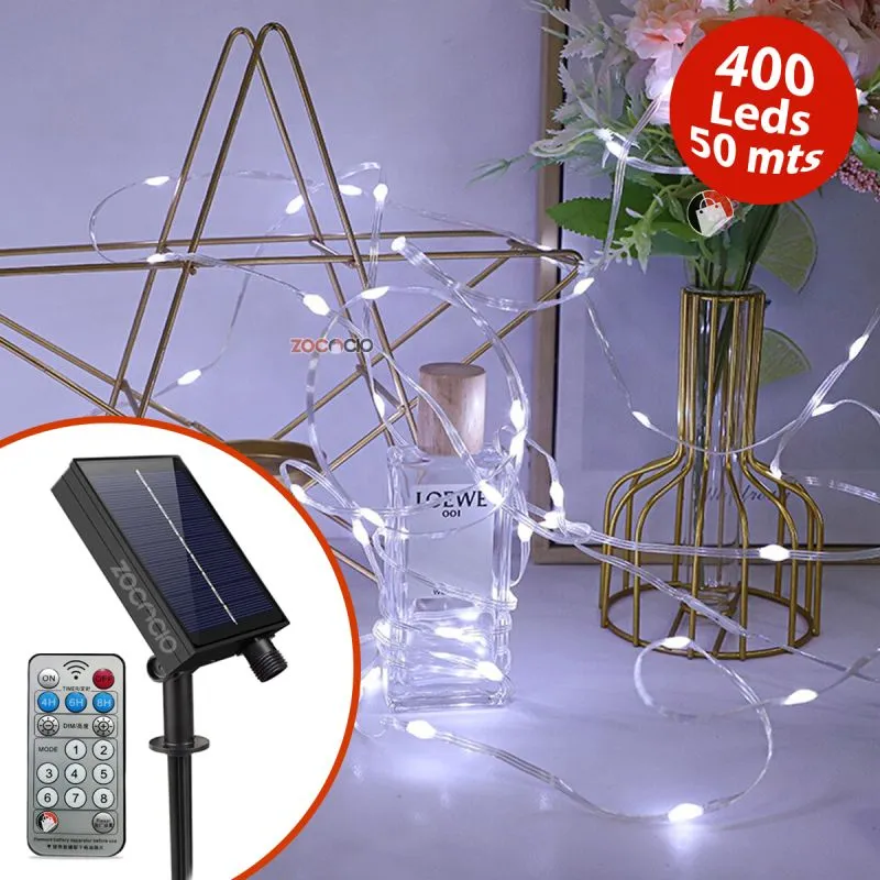 Guirnalda Con Control Panel Solar 50mt - Electroshopy - Vista 3