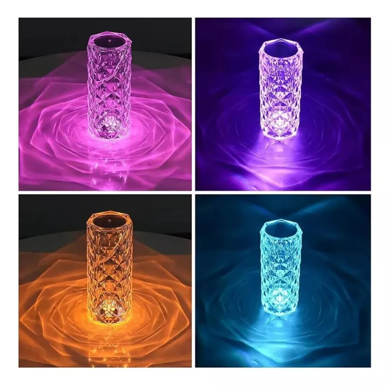 Lampara De Mesa De Cristal Colores Tacti - Electroshopy - Vista 2