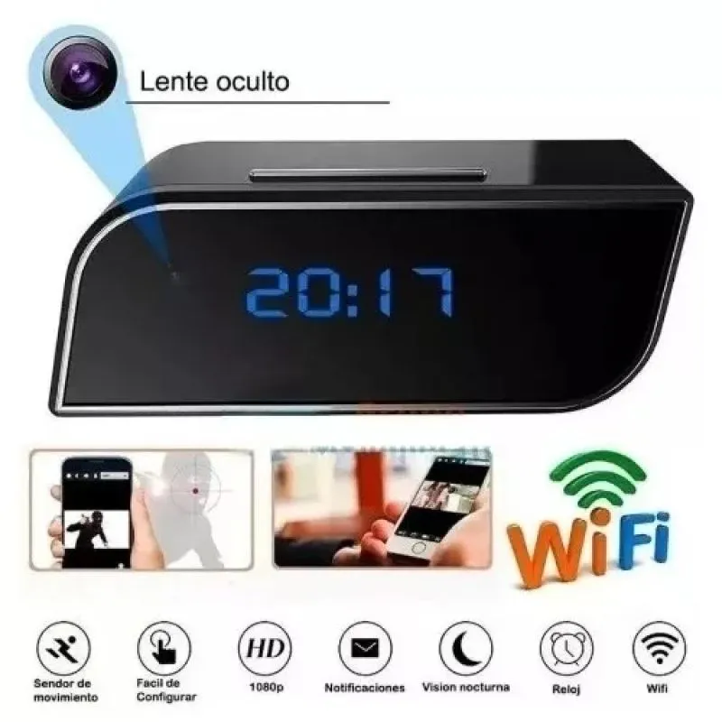 Mini Camara Espia Reloj Oculta Despertad - Electroshopy