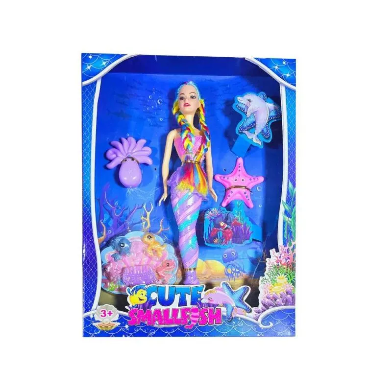 Muneca Sirena Mundo Acuatico Animales - Electroshopy