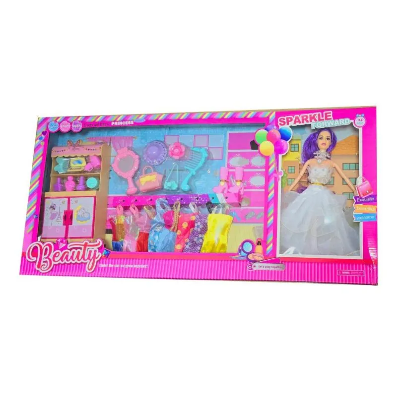 Muneca Vestido Accesorios Tocador Vestid - Electroshopy