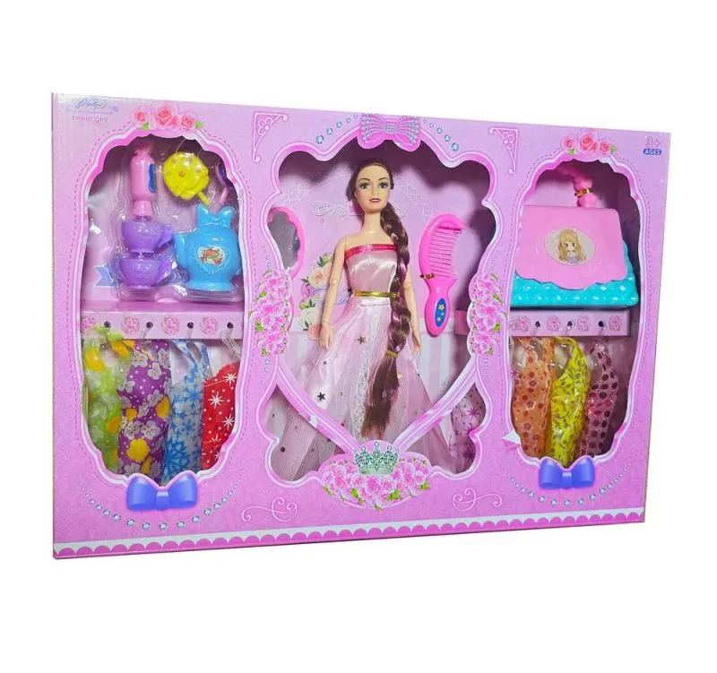 Muneca Vestidos Accesorios Espejo Peine - Electroshopy