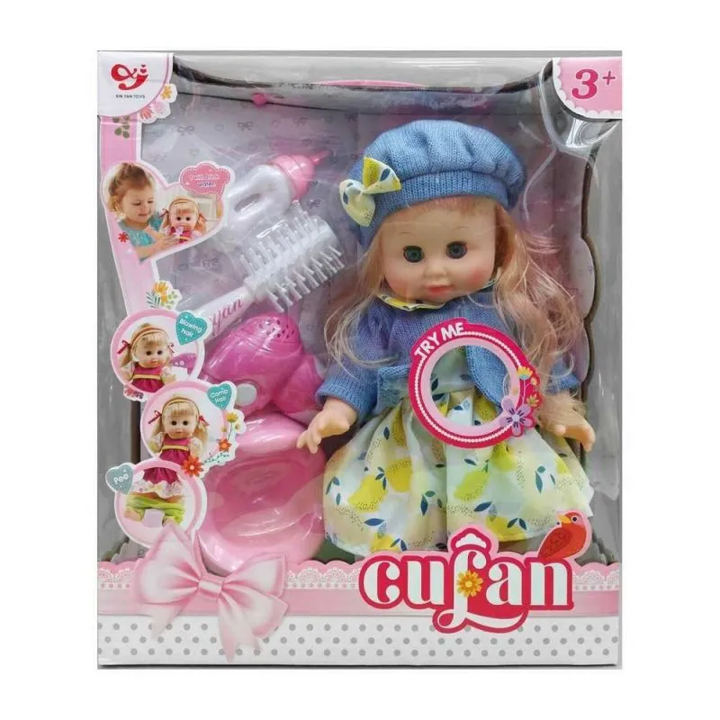 Muneco Bebe Abrigo Azul Secadora Vacinil - Electroshopy