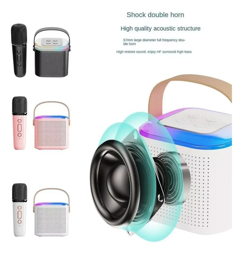 Parlante Bluetooth Con Microfono Karaoke - Electroshopy - Vista 3
