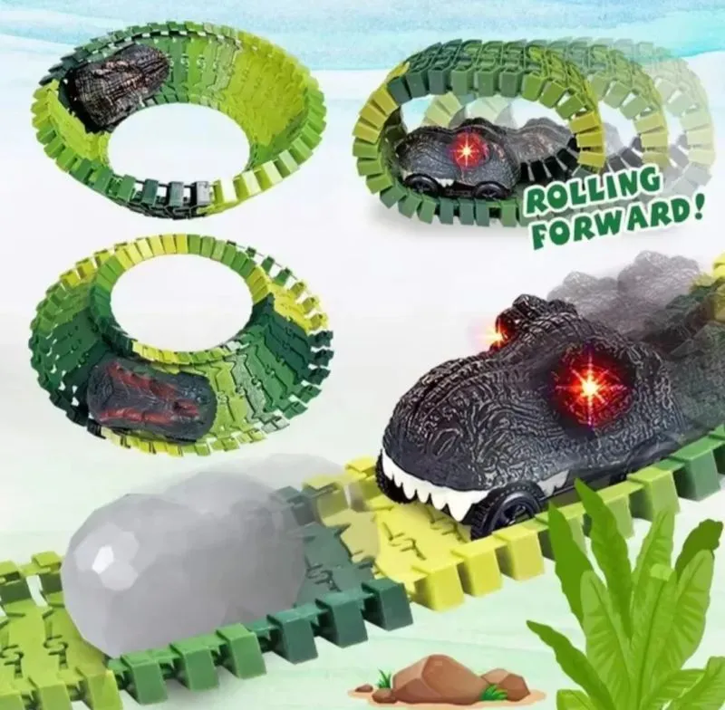 Pista De Dinosaurios 228 Piezas - Electroshopy - Vista 3