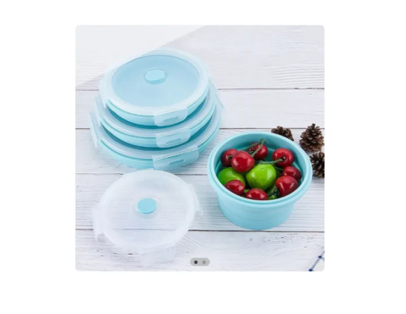 Porta Comida Plegable Redondo 4 Piezas - Electroshopy