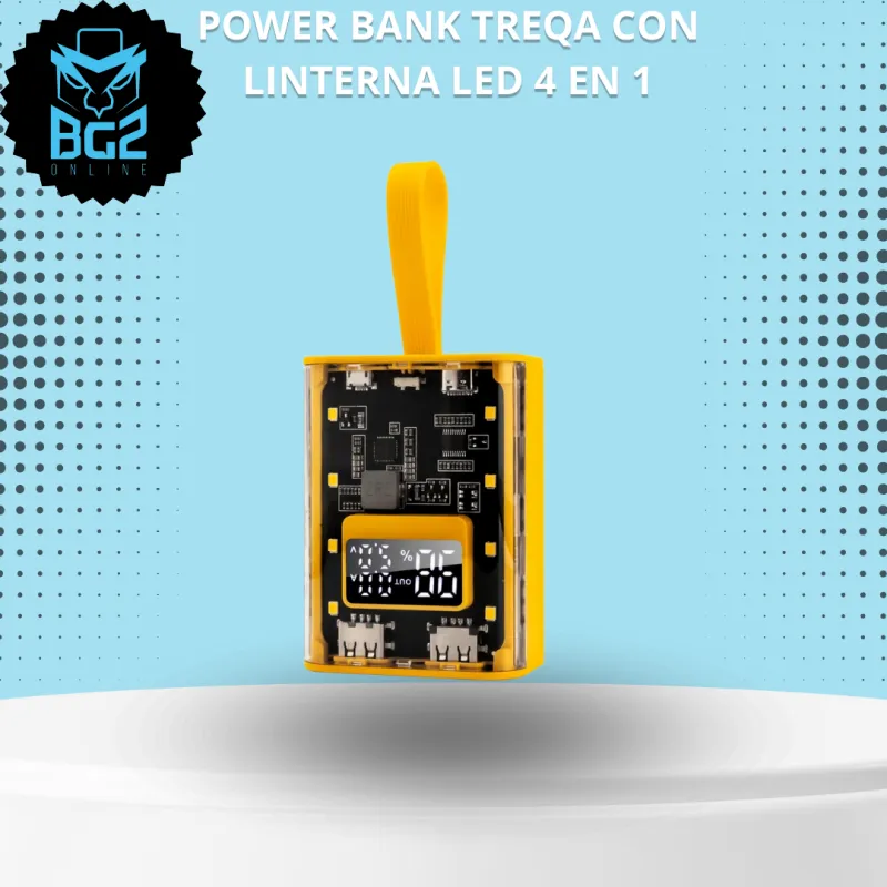 Power Bank Treqa Con Linterna Led 4 En 1 - Electroshopy
