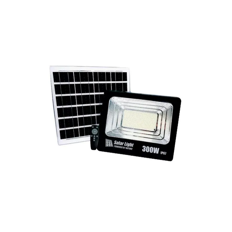 Reflector Led Con Panel Solar 300w - Electroshopy - Vista 2