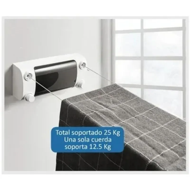 Tendedero Retractil Dos Lineas Ajustable - Electroshopy - Vista 2