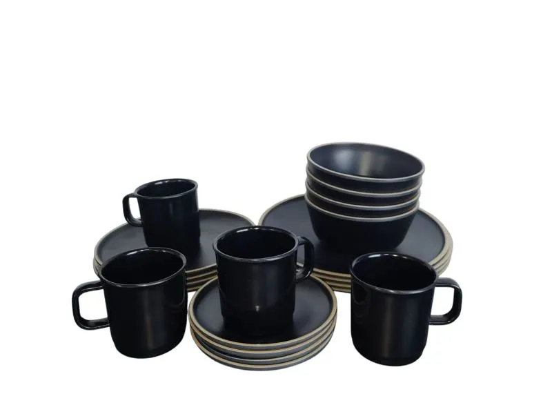 Vajilla Luxury En Melamina Color Negro - Electroshopy - Vista 2
