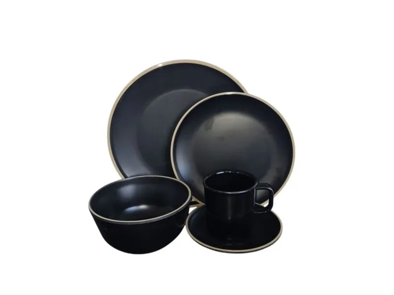 Vajilla Luxury En Melamina Color Negro - Electroshopy - Vista 3